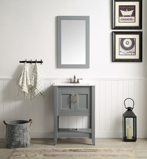 Mosset 24 in. W x 34 in. H Bathroom Vanity Set in Rich Gray