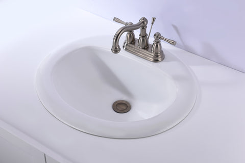 20.5 in. Ceramic Drop In Sink Basin in White