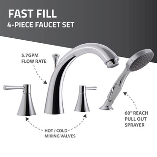 ANZZI 52 in. x 30 in. Left Drain Combination Jetted Bathtub in White with Rounded Toilet and Soft Close Lid