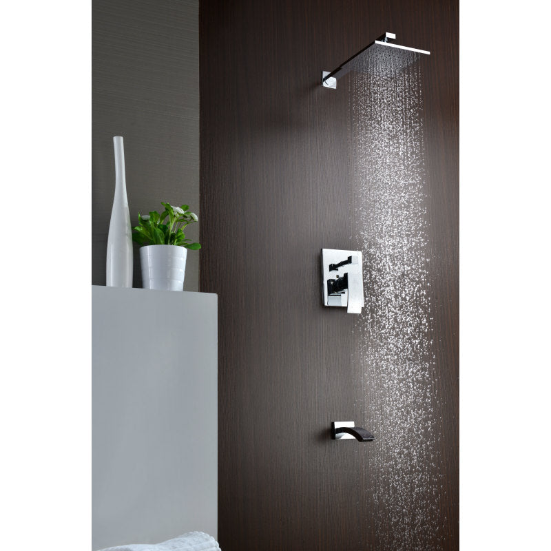 ANZZI Spirito Series Single Handle Wall Mounted Showerhead and Bath Faucet  Set in Polished Chrome