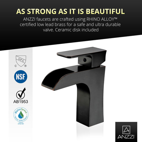 ANZZI Forza Series Single Hole Single-Handle Low-Arc Bathroom Faucet