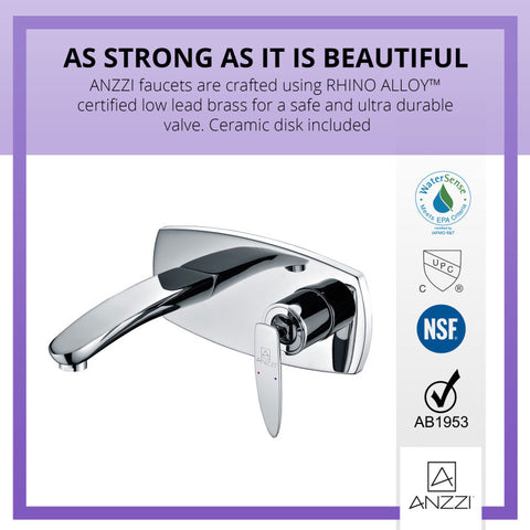 ANZZI Voce Series Single-Handle Wall Mount Bathroom Faucet
