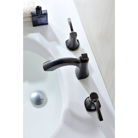 L-AZ015ORB - Sonata Series 8 in. Widespread 2-Handle Mid-Arc Bathroom Faucet in Oil Rubbed Bronze