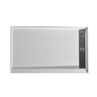 Alexander 60 in. L x 32 in. W Alcove Shower Pan Base with Left or Right Drain in Glossy White Marine Acrylic