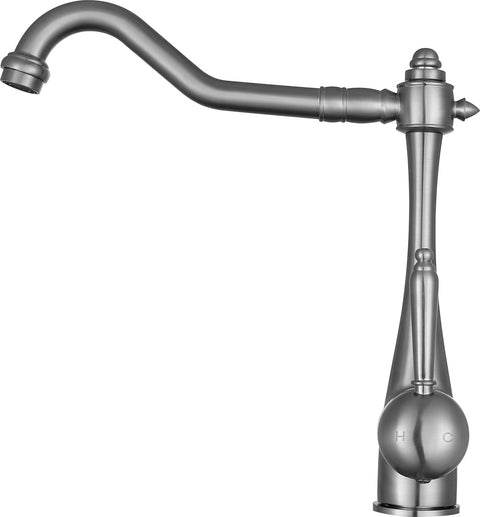 Patriarch Single Handle Standard Kitchen Faucet in Brushed Nickel