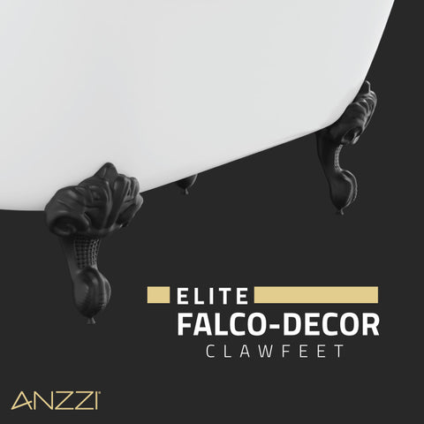 ANZZI Falco 5.8 ft. Claw Foot One Piece Acrylic Freestanding Soaking Bathtub