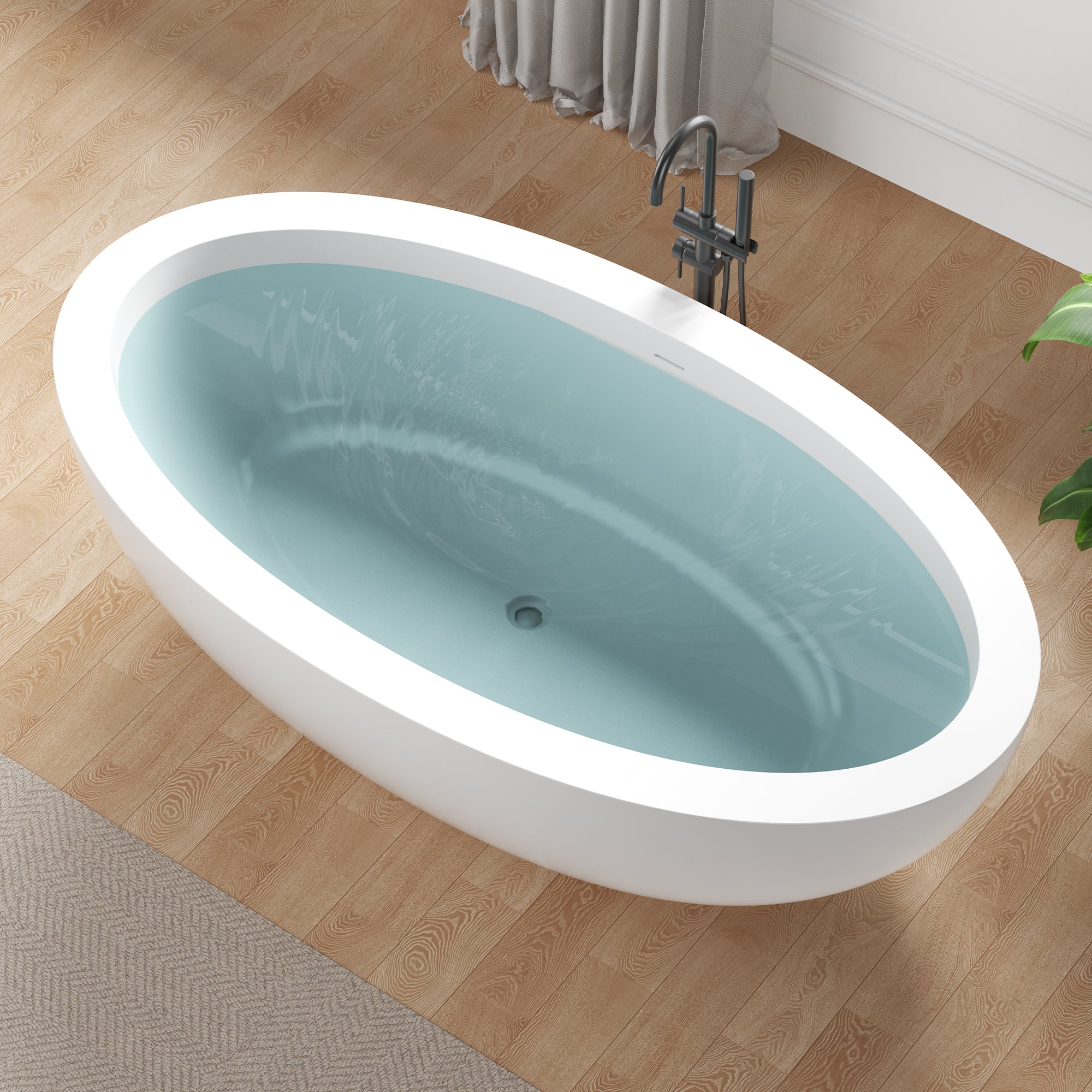 FT-AZ504 - ANZZI Lusso Series 76 in. x 41 in. Flat Bottom Solid
