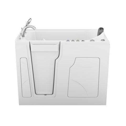 ANZZI Coupe Premier 53 - 60 in x 28 in. Left Drain Air and Whirlpool Jetted Walk-in Tub in White