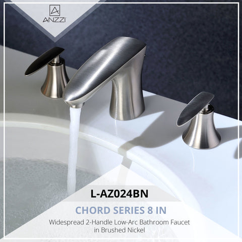 Chord Series 8 in. Widespread 2-Handle Low-Arc Bathroom Faucet in Brushed Nickel