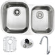 ANZZI MOORE Undermount 32 in. Double Bowl Kitchen Sink with Singer Faucet in Polished Chrome