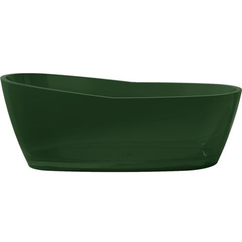 ANZZI Ember 5.4 ft. Solid Surface Center Drain Freestanding Bathtub in Emerald Green