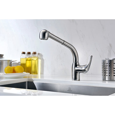 Harbour Single-Handle Pull-Out Sprayer Kitchen Faucet in Brushed Nickel
