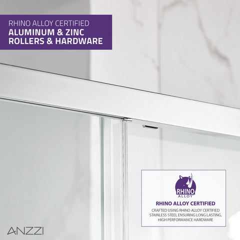 ANZZI Halberd 60 in. x 72 in. Framed Shower Door with TSUNAMI GUARD