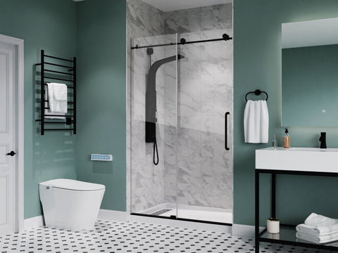 Alexander 60 in. L x 32 in. W Alcove Shower Pan Base with Left or Right Drain in Glossy White Marine Acrylic