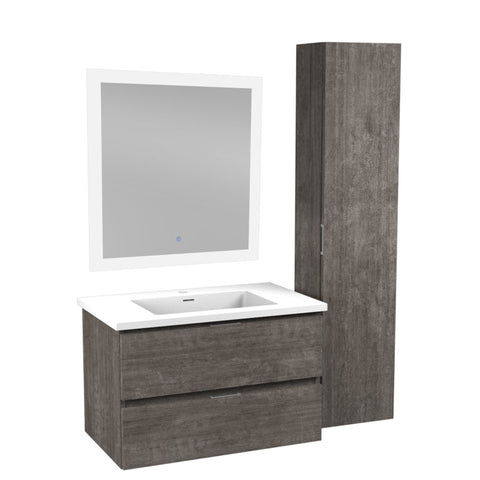 VT-MRSCCT30-GY - ANZZI 30 in. W x 20 in. H x 18 in. D Bath Vanity Set in Rich Gray with Vanity Top in White with White Basin and Mirror