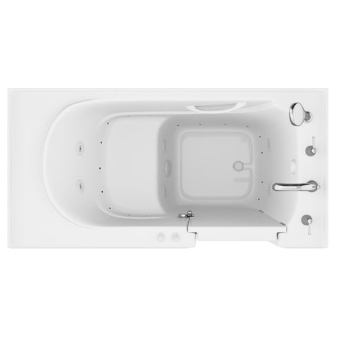 AZB3060RWD - ANZZI Value Series 30 in. x 60 in. Right Drain Quick Fill Walk-In Whirlpool and Air Tub in White