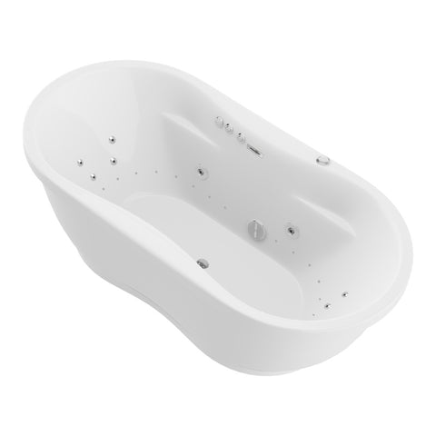 LSR3471AW - Endurance Tubs Janna 6 ft. Acrylic Whirlpool and Air 53 Gallon Capacity Freestanding Bathtub with Center Drain in White