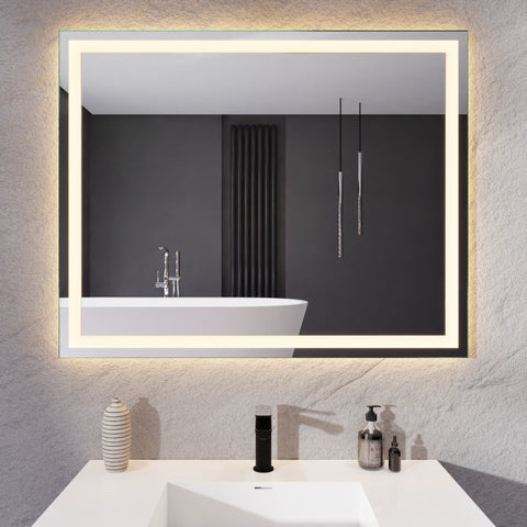 BA-LMDFX010AL - ANZZI ANZZI 32-in. x 40-in. LED Front Lighting Bathroom Mirror with Defogger