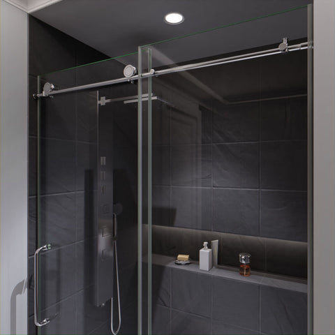 Madam Series 48 in. by 76 in. Frameless Sliding Shower Door with Handle