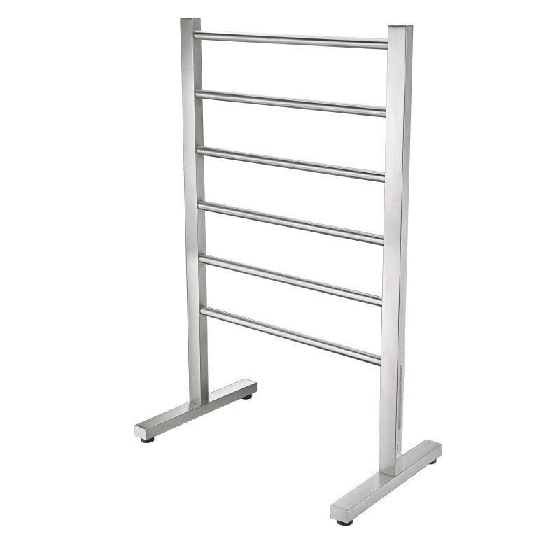 Riposte Series 6 Bar Stainless Steel Floor Mounted Electric Towel Warmer Rack Brushed Nickel