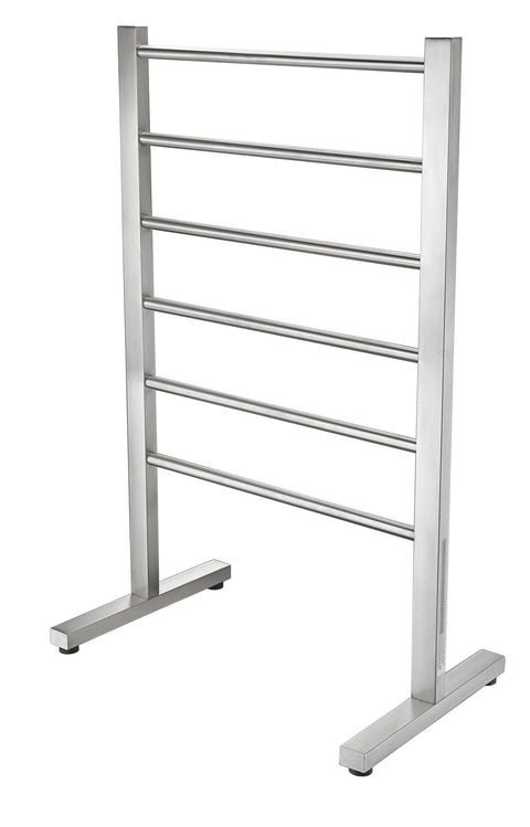 Riposte Series 6-Bar Stainless Steel Floor Mounted Electric Towel Warmer Rack in Polished Chrome