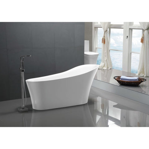 FT-AZ092 - ANZZI Maple Series 5.58 ft. Freestanding Bathtub in White
