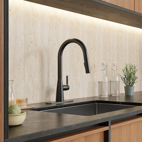 Modern Touchless Matte Black Pull-Down Kitchen Faucet
