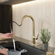 Modern Touchless Satin Brass Pull-Down Kitchen Faucet