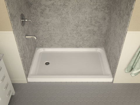 ANZZI Tier 36 x 60 in. Single Threshold Shower Base in White