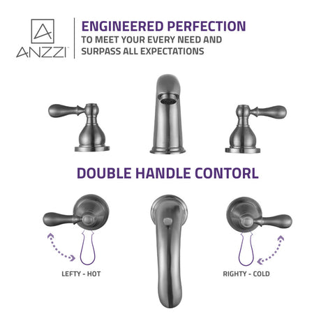 ANZZI Merchant 8 in. Widespread 2-Handle Bathroom Faucet in Brushed Nickel