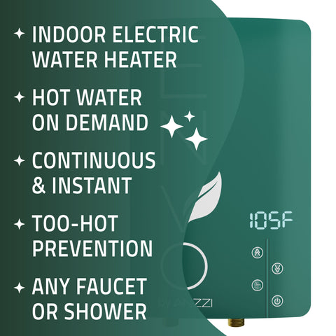 ANZZI Envo Electric Tankless Water Heater - 21 KW, 240V, Endless Hot Water For Faucets & Shower