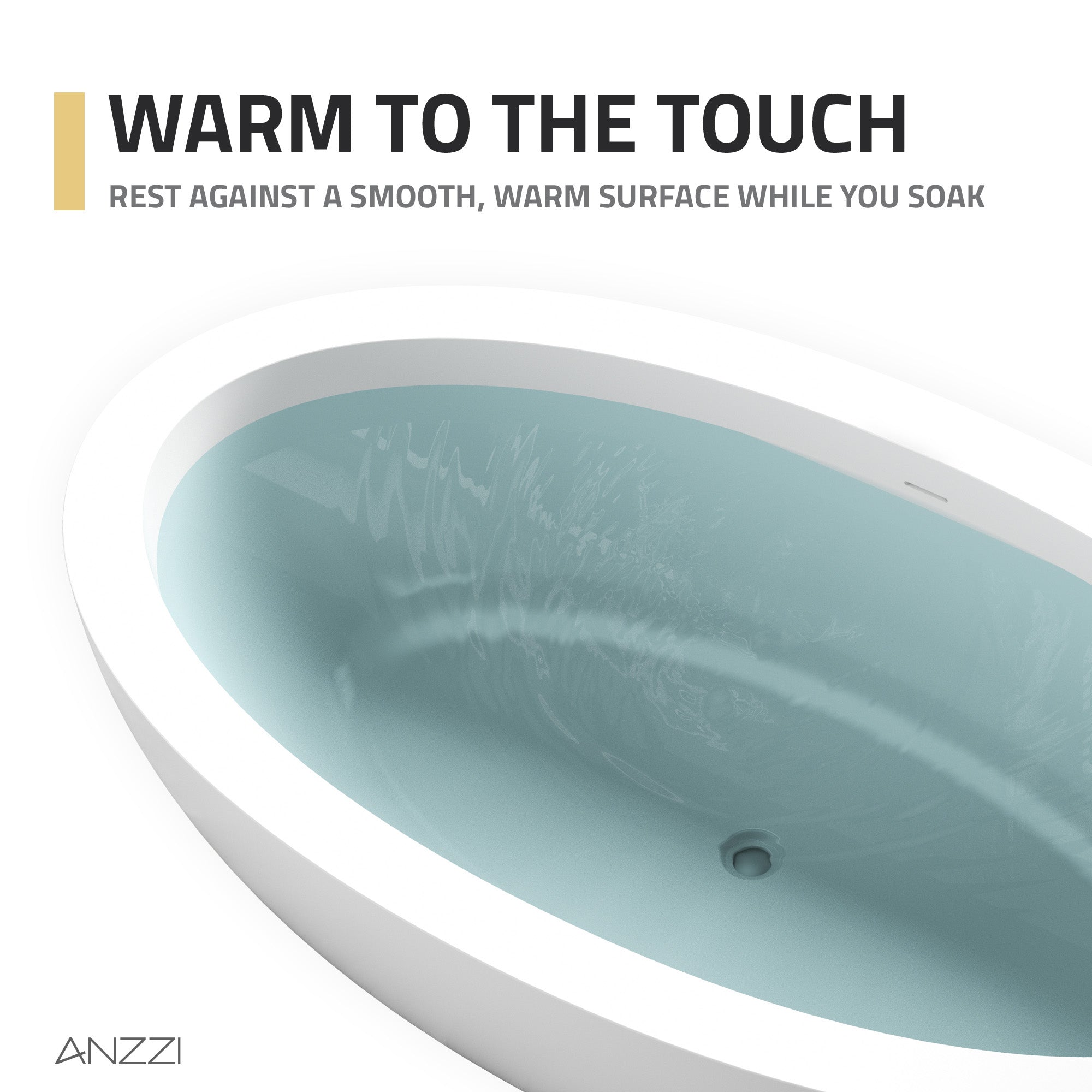 FT-AZ504 - ANZZI Lusso Series 76 in. x 41 in. Flat Bottom Solid
