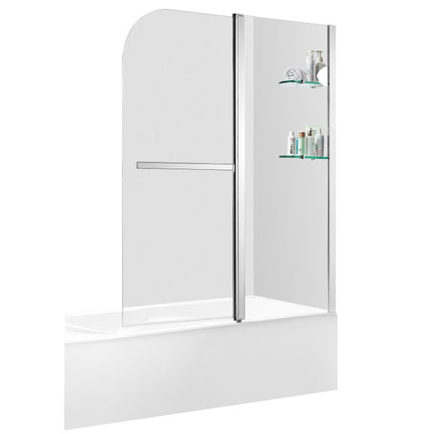 ANZZI 60 in. L x 30 in. W x 79 in. H Right Drain White Rectangular Tub with Frameless Tub Door in Polished Chrome Finish