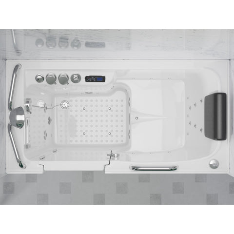 2753FLWL - ANZZI Left Drain FULLY LOADED Walk-in Bathtub with Air Jets and Whirlpool Massage Jets Hot Tub | Quick Fill Waterfall Tub Filler with 6 Setting Handheld Shower Sprayer | Including Aromatherapy, LED Lights, V-Shaped Back Jets, and Auto Drain | 2753FLWL