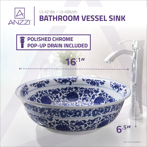 ANZZI Cadence Series Vessel Sink in Décor White