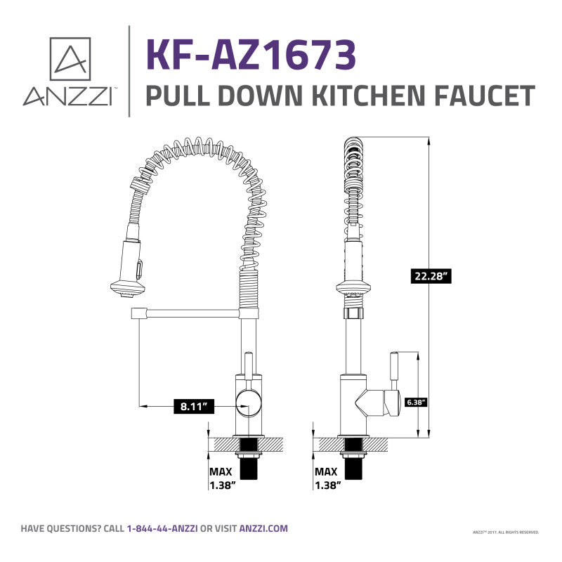 ★kitz KF-AZ1673CH - ANZZI Eclipse Single Handle Pull-Down Sprayer