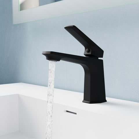L-AZ903MB - ANZZI Single Handle Single Hole Bathroom Faucet With Pop-up Drain in Matte Black