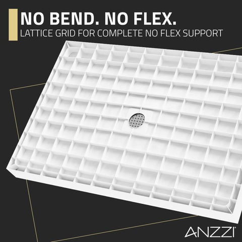 ANZZI Alexander 48 in. x 32 in. Shower Base in White