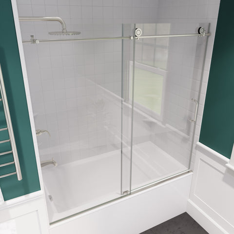 ANZZI Don Series 60 in. x 62 in. Frameless Sliding Tub Door