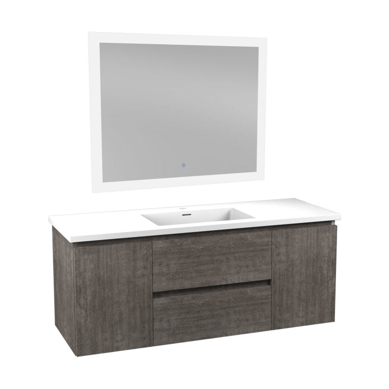 ANZZI 48 in W x 20 in H x 18 in D Bath Vanity with Cultured Marble Vanity  Top in White with White Basin & Mirror