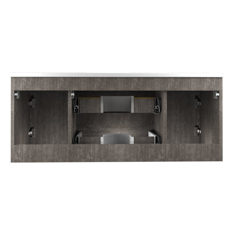 48 in. W x 20 in. H x 18 in. D Bath Vanity Set in Rich Gray with Vanity Top in White with White Basin and Mirror