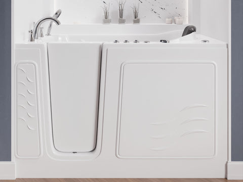 30 in. x 60 in. Left Drain Quick Fill Walk-In Whirlpool and Air Tub with Powered Fast Drain in White