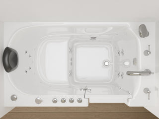 ANZZI 52 in. x 30 in. Right Drain Combination Jetted Bathtub in White with Elongated Toilet and Soft Close Lid