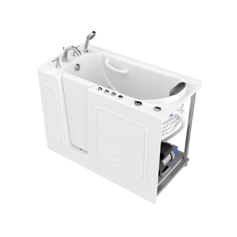 ANZZI ANZZI 53 - 60 in. x 26 in. Left Drain Air and Whirlpool Jetted Walk-in Tub in White
