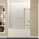 60 in. L x 30 in. W x 79 in. H Right Drain White Rectangular Tub with Frameless Tub Door in Brushed Nickel Finish