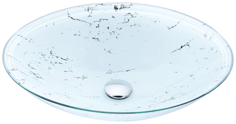 Marbela Series Vessel Sink in Marbled White