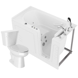 ANZZI 59 in. x 30 in. Right Drain Whirlpool Jetted Bathtub in White with Elongated Toilet and Soft Close Lid