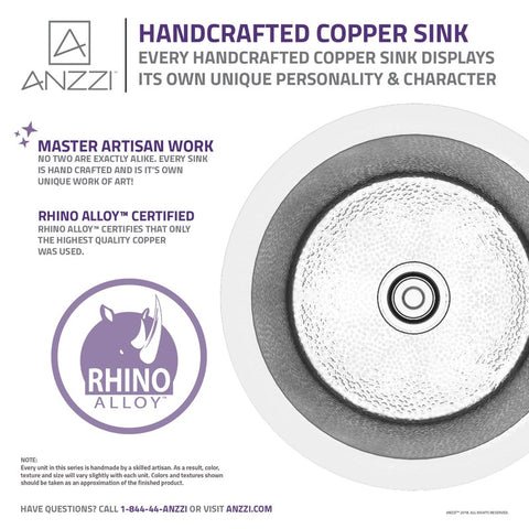 Rumelia Drop-in Handmade Copper 17 in. 0-Hole Single Bowl Kitchen Sink
