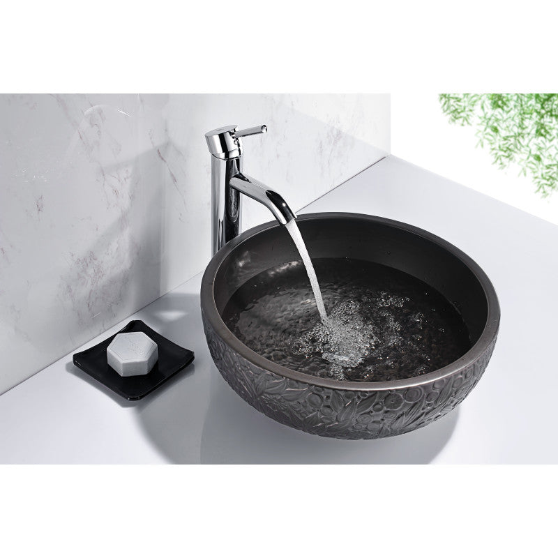 LS-AZ8187 - ANZZI Tara Series Deco-Glass Vessel Sink in Marine Crest