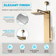 Dion Series 39 in. 2-Jetted Shower Tower with Heavy Rain Showerhead and Spray Wand, Full Body Shower System in Gold
